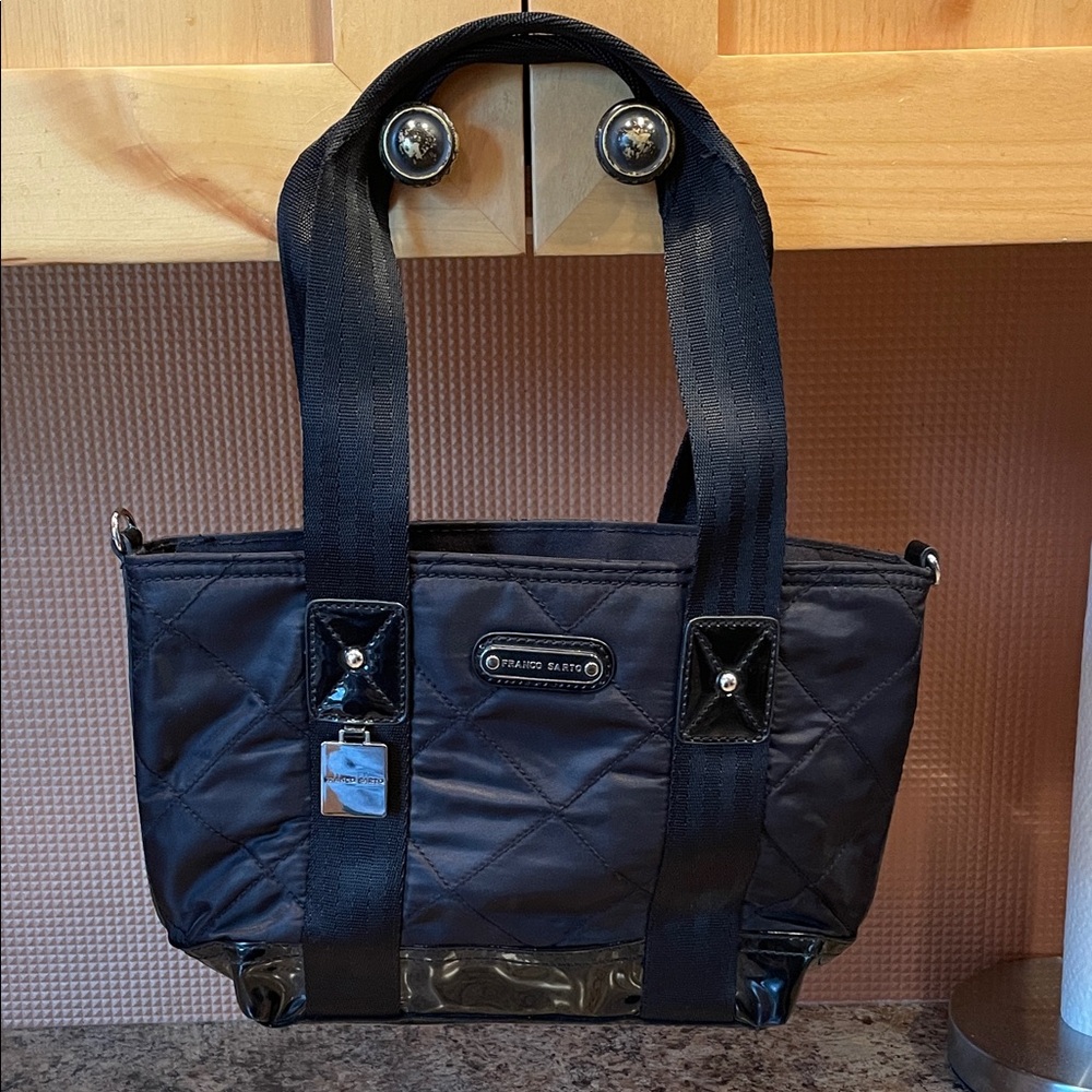 Franco Sarto Black Quilted Mini Tote